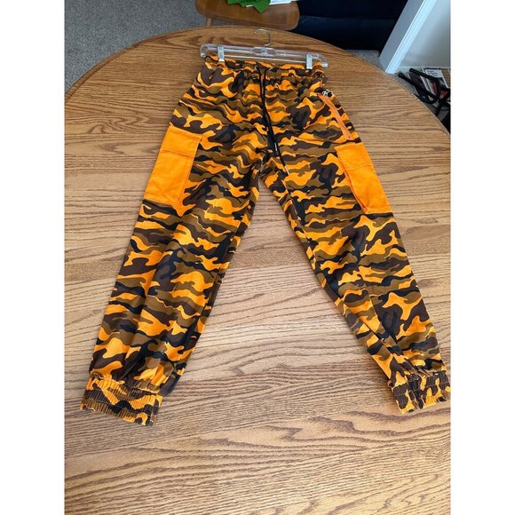Hera Collections Orange & Brown Camo Cargo Jogger Pants With Pockets - Unisex S - Picture 8 of 16